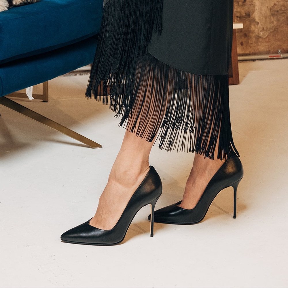 Sarah Flint Perfect Pump 100 Black Calf Leather Size 37